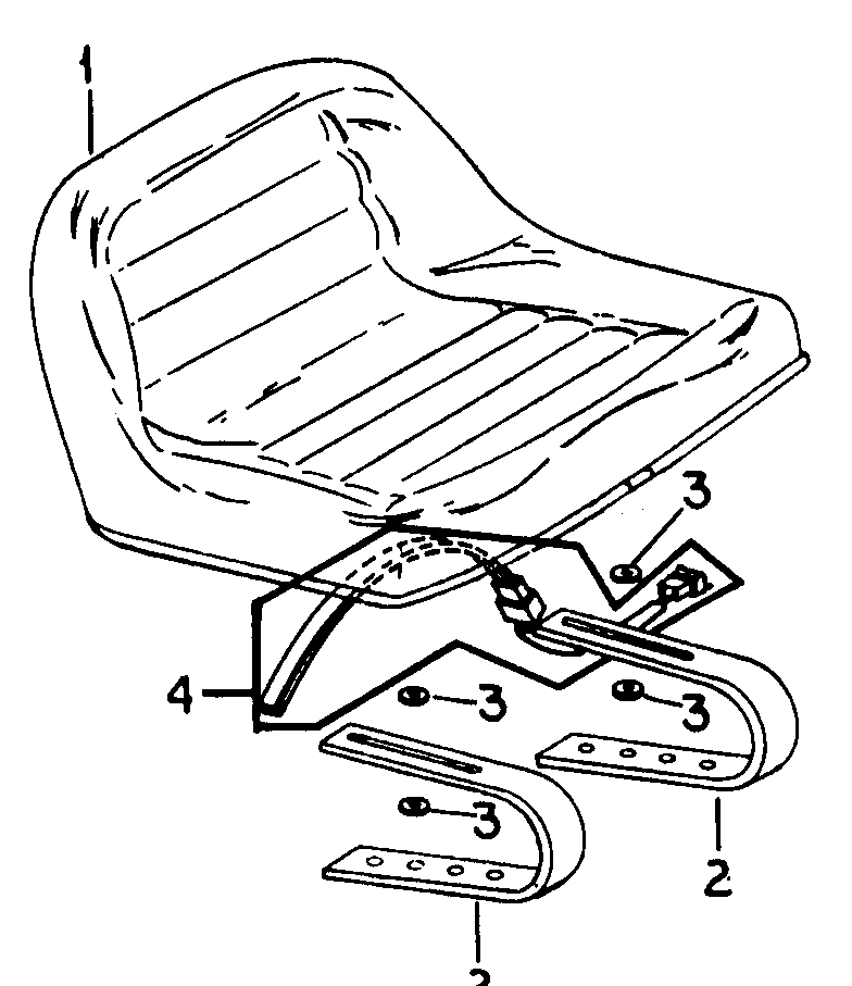 Seat And Support Diagram and Parts List for 382 383-0350028U-0350029U-0350032U-0350033U-0350036U-0350037U-132100-132399-132383100-133100-133399-133383100-134100-134399-134383100 Cub Cadet Lawn Tractor